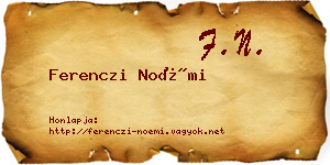 Ferenczi Noémi névjegykártya