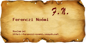 Ferenczi Noémi névjegykártya